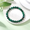 Natural Fuchsite Round Beaded Bracelets for Men Women BJEW-TA00612-1
