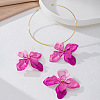Flower Alloy Stud Earrings & Pendant Choker Sets for Women WG356AA-01-2
