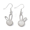 Natural Quartz Crystal Rabbit Dangle Earrings EJEW-A092-05P-20-1