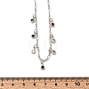 Brass Micro Pave Cubic Zirconia Teardrop Pendant Necklaces NJEW-B157-11P-5