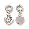 Rack Plating Alloy Rhinestone European Dangle Charms PALLOY-P289-14P-02-1