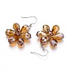 Flower Glass Dangle Earrings EJEW-I204-30G-2