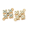 Brass Micro Pave Synthetic Turquoise Connector Charms GG-CBAE681-21G-2