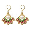 Christmas 304 Stainless Steel with Glass Seed Beads Levreback Earrings EJEW-MZ00822-2