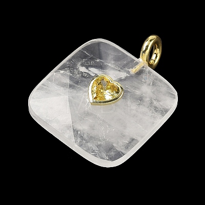 Natural Quartz Crystal Faceted Pendants G-C274-03F-1