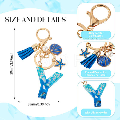 Star Resin & Shell Keychains KEYC-TAC00087-01Y-1