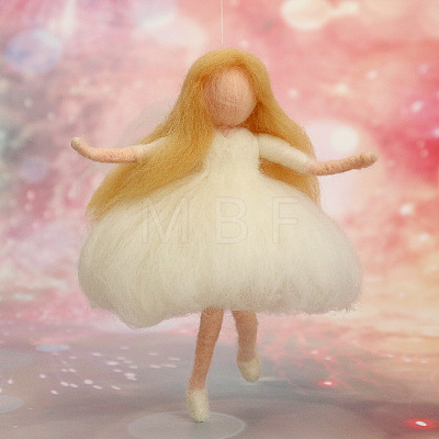 Fairy Wool Felt Needle Felting Kit with Instructions DOLL-PW0004-08-1