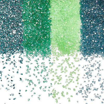 240G 4 Colors Electroplate Glass Chip Beads MRMJ-SC0001-38-1