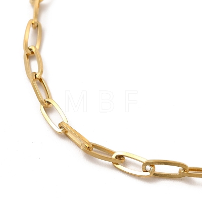Ion Plating(IP) 304 Stainless Steel Paperclip Chain Bracelet for Women BJEW-G667-05G-1