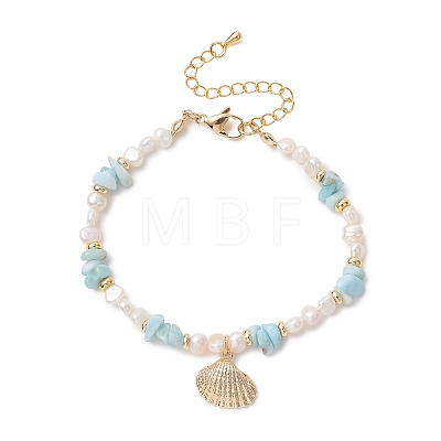 Brass Charm Bracelets BJEW-JB13792-1