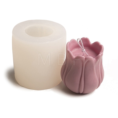 3D Tulip Flower DIY Food Grade Silicone Candle Molds PW-WG77557-01-1