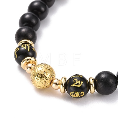 Om Mani Padme Hum Buddhist Jewelry NJEW-JN03741-1