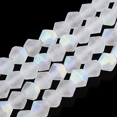 Imitate Austrian Crystal Bicone Frosted Glass Beads Strands GLAA-F029-TM2mm-A13-1