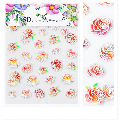 5D Flower/Leaf Watermark Slider Art Stickers MRMJ-S008-084I-1