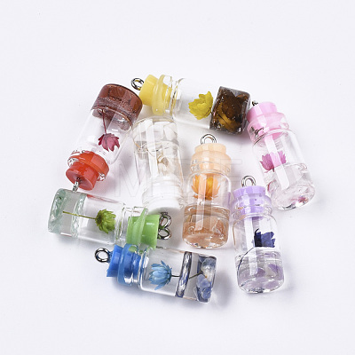 Glass Bottle Pendant Decorations X-GLAA-S181-12-1