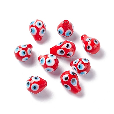 Handmade Evil Eye Lampwork Beads LAMP-F025-05B-1
