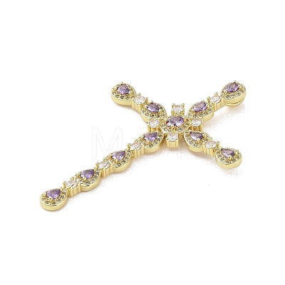 Real 18K Gold Plated Brass Micro Pave Cubic Zirconia Pendants KK-A209-03B-G-1