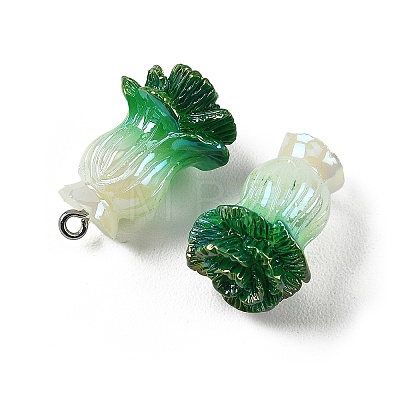 AB Color Plated Opaque Resin Pendants RESI-G129-01-1