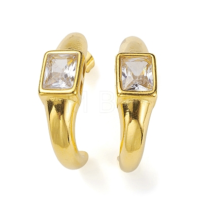 Crystal Rhinestone Arch Stud Earrings EJEW-K244-03G-1