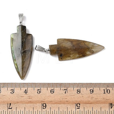 Natural Labradorite Arrowhead Pendants G-Z095-03P-1