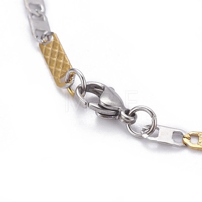 304 Stainless Steel Mariner Link Chain Necklaces NJEW-F261-12PG-1