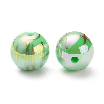 UV Plating Rainbow Iridescent Acrylic Beads PACR-E001-02A-1