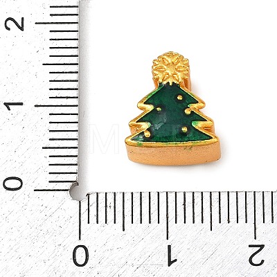 Christams Brass Enamel European Beads KK-F922-03B-G-1