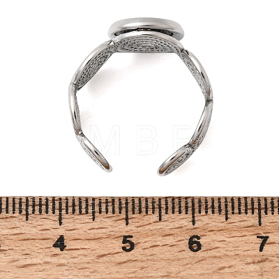 Spiral 304 Stainless Steel Cuff Ring Components STAS-P454-02B-P-1