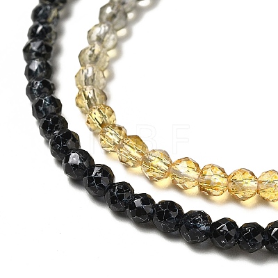 Transparent Gradient Color Glass Beads Strands GLAA-H021-01B-07-1