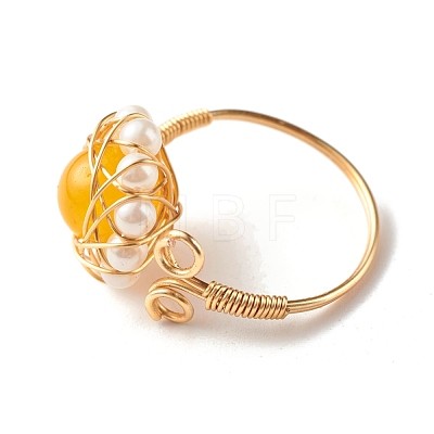 Natural Mixed Gemstone Finger Rings for Girl Women RJEW-TA00012-1