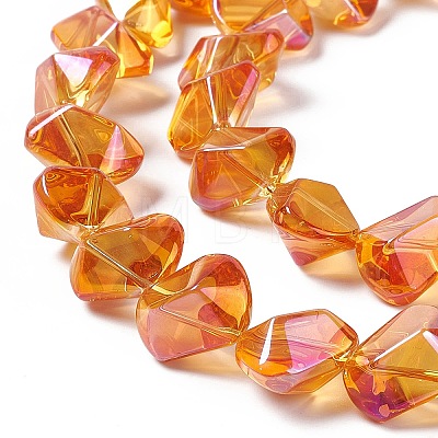 Full Rainbow Plated Electroplate Glass Beads EGLA-Q066-FR04-1