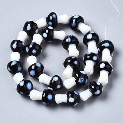 Mushroom Handmade Lampwork Beads Strands LAMP-R116-11-1