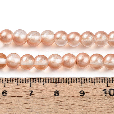 Baking Paint Transparent Glass Beads Strands DGLA-N011-6mm-04-1