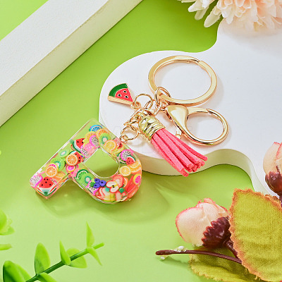 Fruit Series Letter Resin Keychains KEYC-TAC0033-02P-1