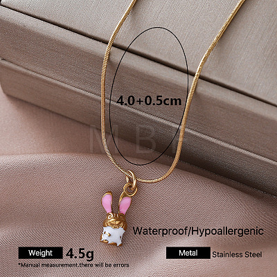 Vintage 304 Stainless Steel Enamel Pendant Necklaces for Women UW9109-5-1