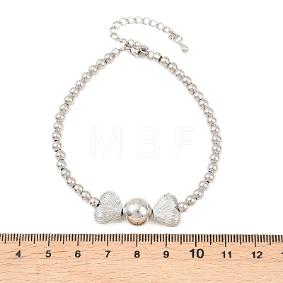 Brass Micro Pave Clear Cubic Zirconia Round Beaded Bracelets BJEW-F528-05P-1
