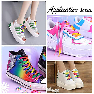 Gorgecraft 3 Pairs 3 Style Gradient Color Ployster Shoelaces FIND-GF0004-67-1