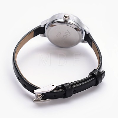 Alloy Cowhide Leather Waterproof Japanese PC Movement Mechanical Wristwatches WACH-F007-05B-1