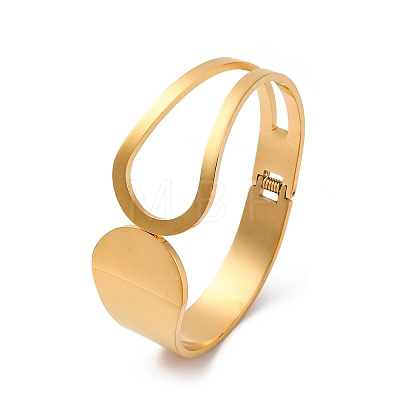 Ion Plating(IP) 304 Stainless Steel Hinged Bangles for Women STAS-Z114-09G-1