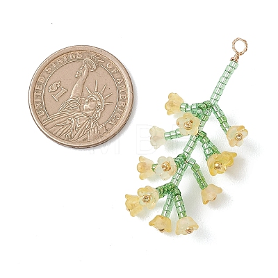 Glass Seed Beaded Flower Big Pendants PALLOY-MZ01184-02-1