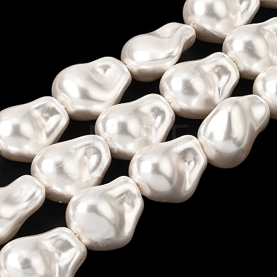 Electroplated Glass Pearl Beads Strands BSHE-B008-02-1