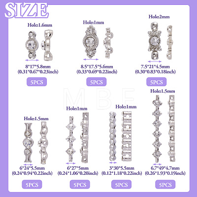 35pcs 7 style Alloy Bar Spacers FIND-FW0001-21-1