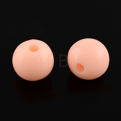Round Solid Color Opaque Acrylic Beads SACR-S037-M02-D-1