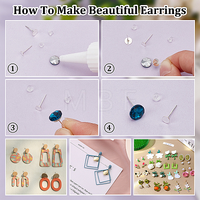 925 Sterling Silver Round Flat Pad Stud Earring Findings STER-GO0001-47-1