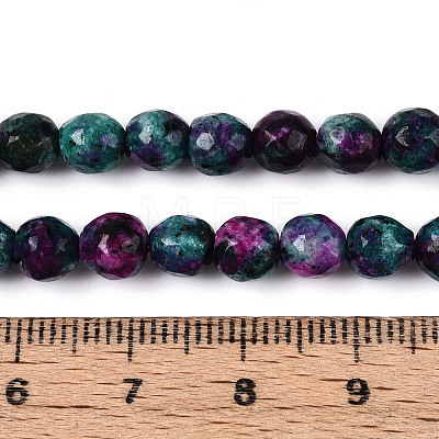 Dyed Natural White Jade Beads Strands G-T139-6mm-60-20-1