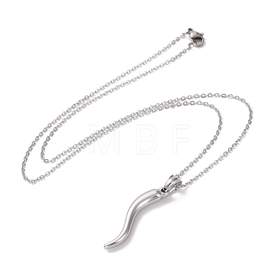 304 Stainless Steel Pepper Shape Pendant Necklace for Women STAS-E154-19P-1