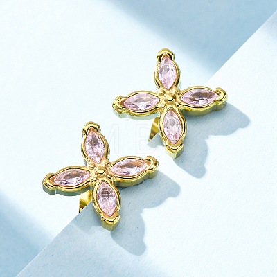 304 Stainless Steel Stud Earrings EJEW-C135-01G-04-1