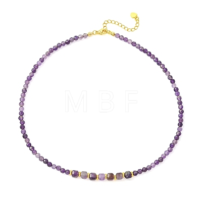 Natural Gemstone Faceted Graduated Beaded Necklaces NJEW-JN06618-1