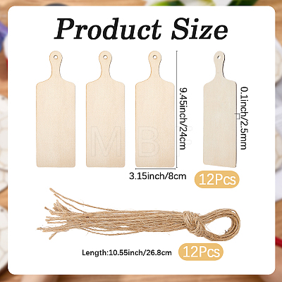 4Pcs Unfinished Blank Wooden Pendants Set for Painting Arts WOOD-CP0001-23B-1