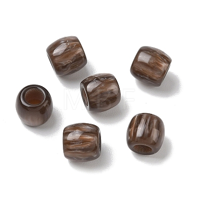 Opaque Resin European Beads RESI-F073-09-1